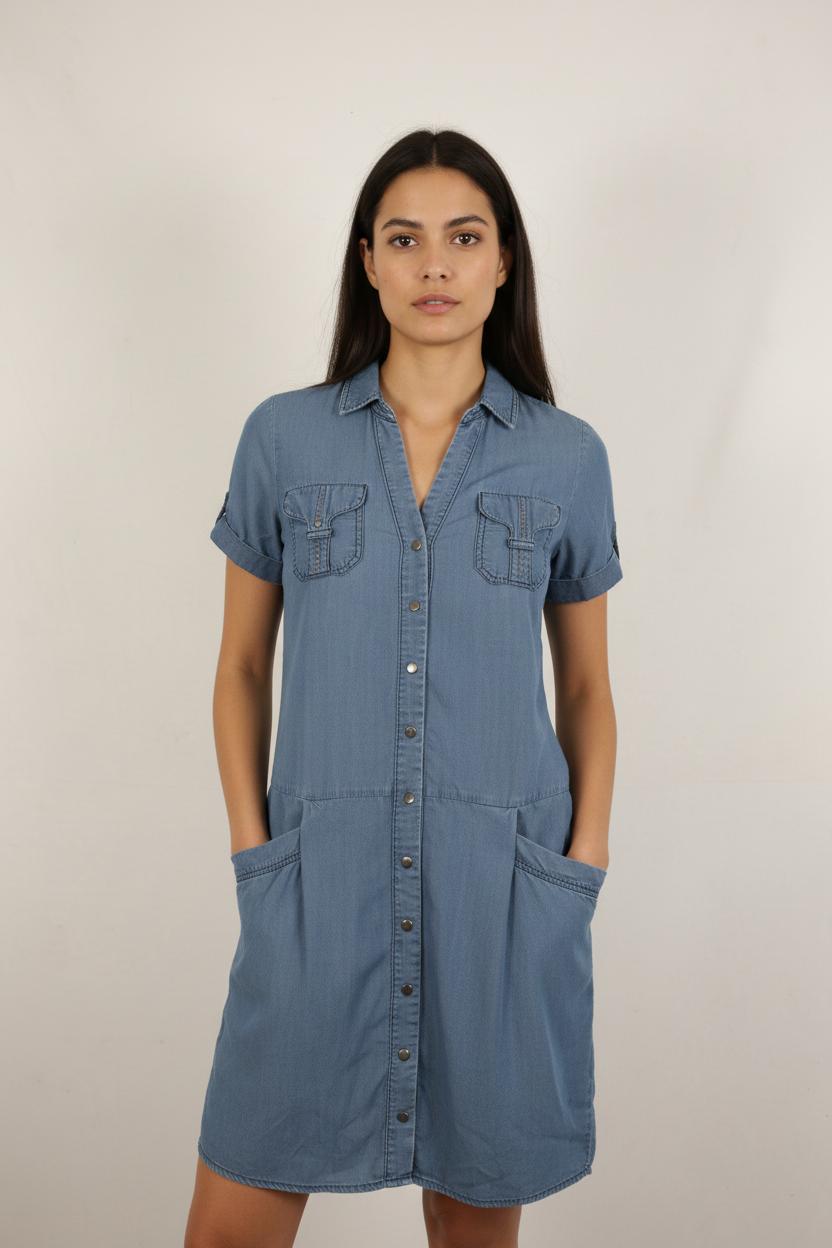 Robe Chemise Bleue - Taille S/36
