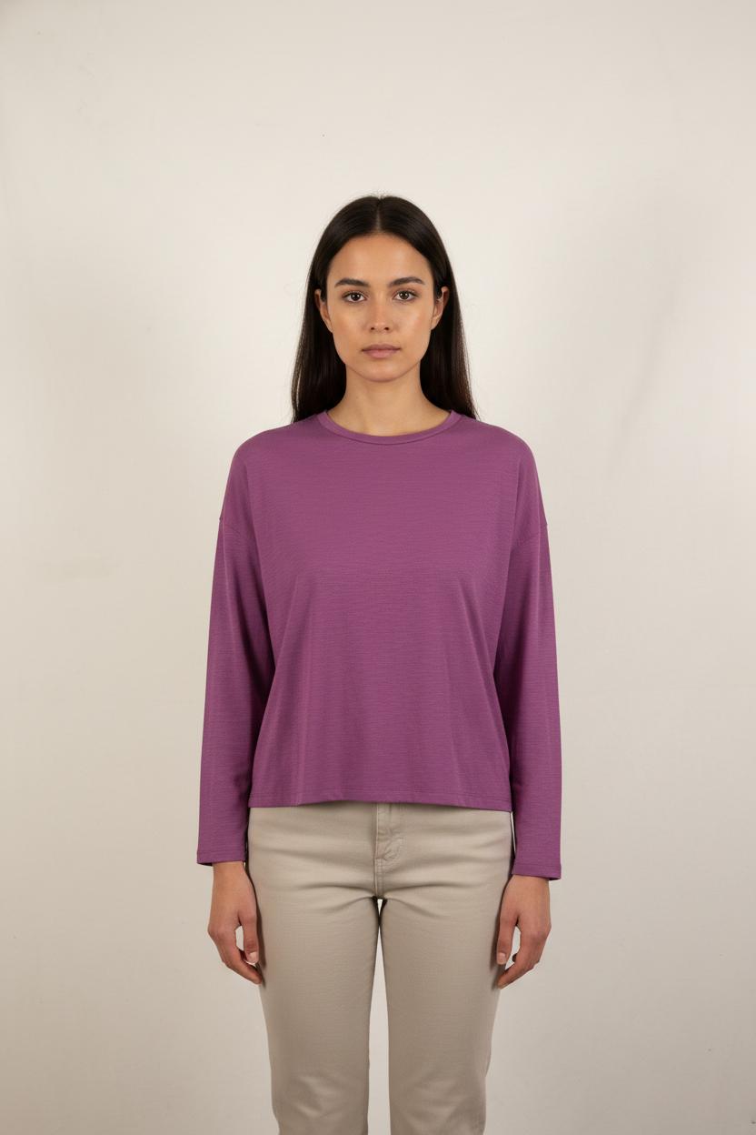 Tee-shirt à Manches Longues Violet - Taille L/40