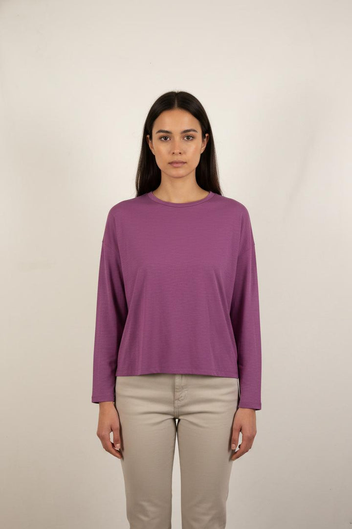 Tee-shirt à Manches Longues Violet - Taille L/40
