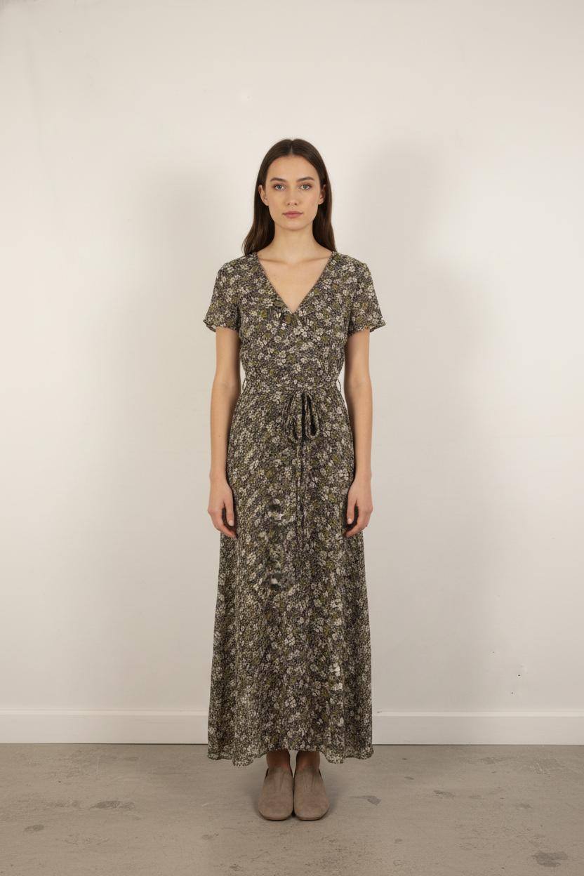Robe Longue Verte et Blanche - Taille S/36