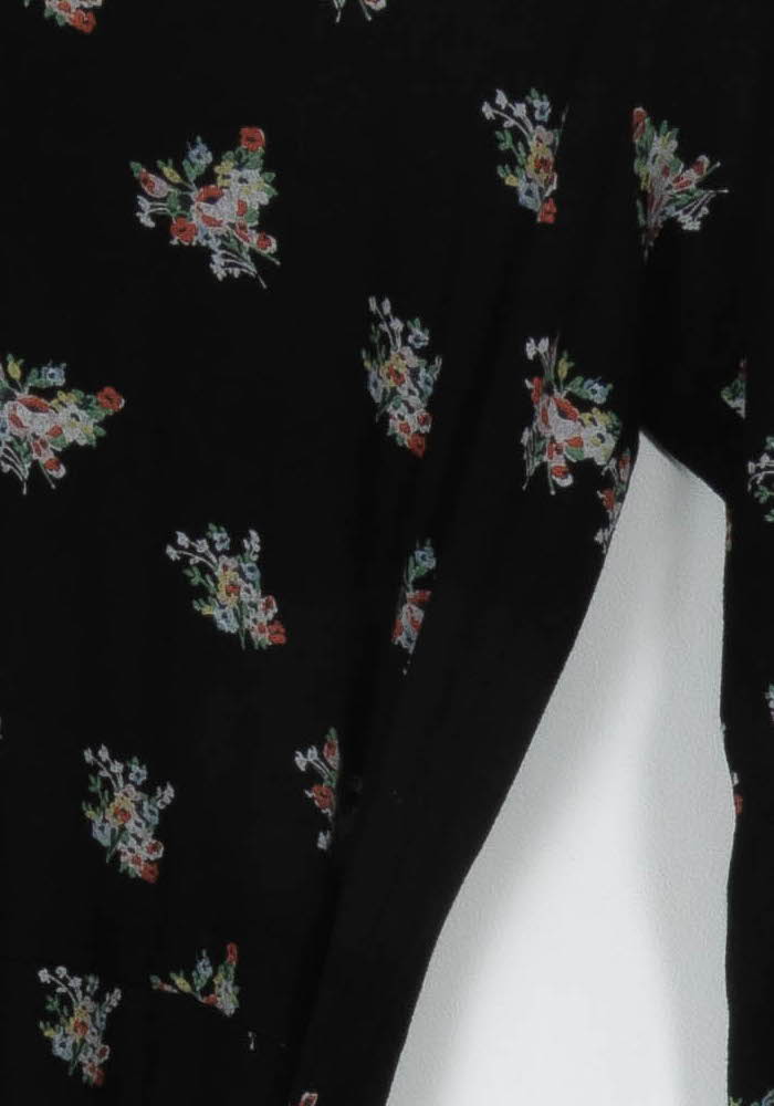 Robe Fleurie Noire - Taille M/38 de la marque Agnès b. | PARAD63305 - Vendu par Paradigme - Image 3