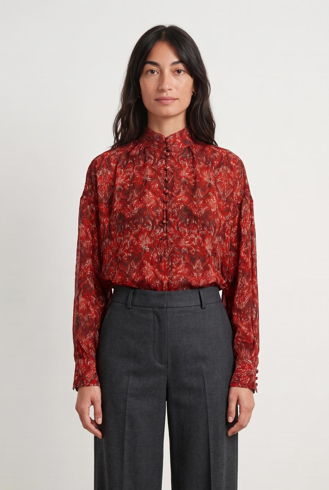 Blouse Bordeaux et Noir - Taille XS/34 de la marque IRO | PARAD63316 - Vendu par Paradigme - Image 1