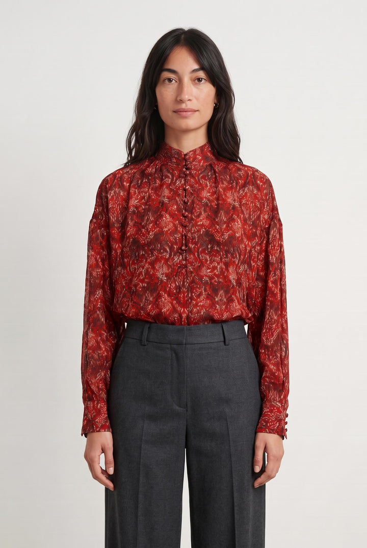 Blouse Bordeaux et Noir - Taille XS/34 de la marque IRO | PARAD63316 - Vendu par Paradigme - Image 1