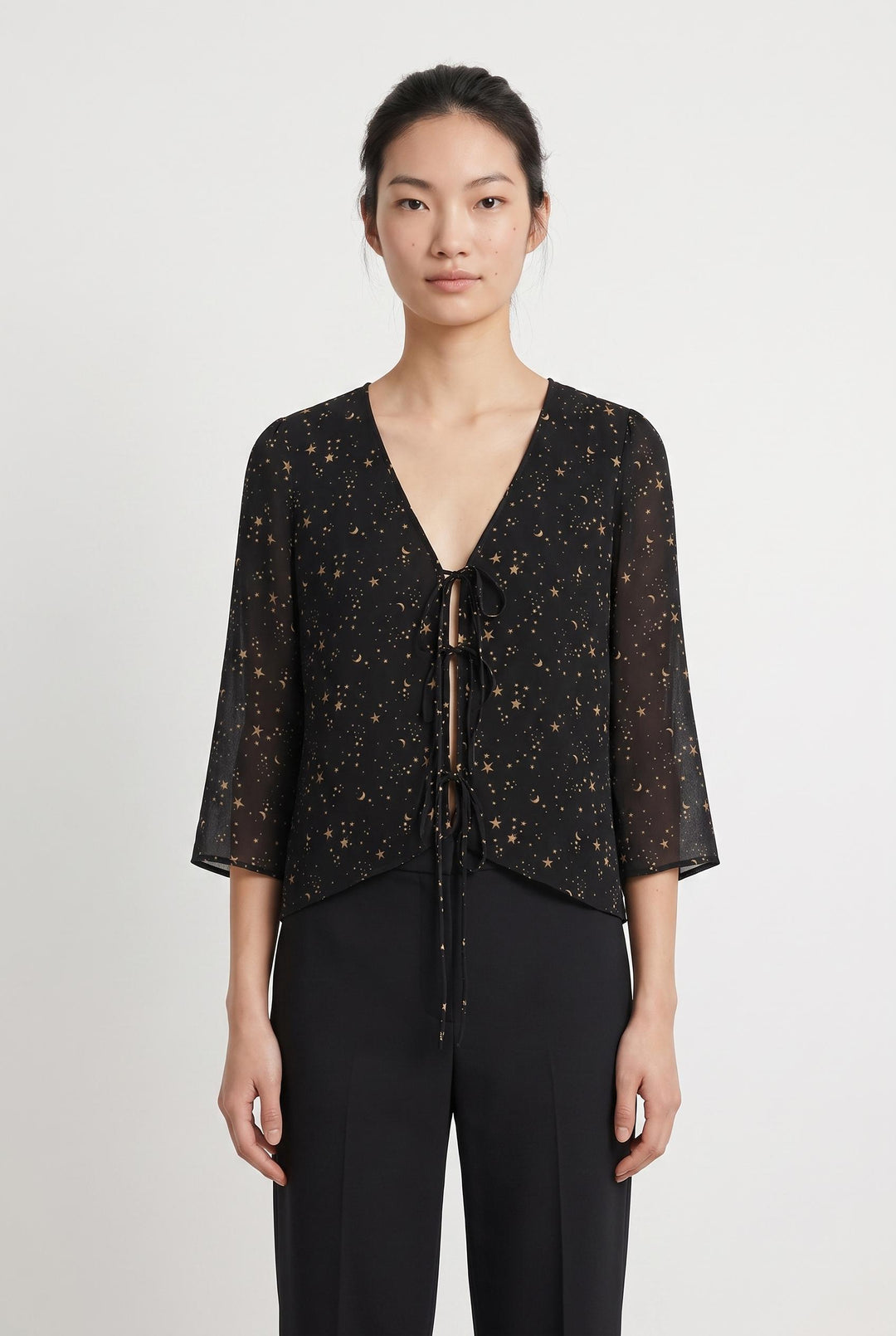 Blouse Noire et Dorée - Taille S/36 de la marque Sézane | PARAD63346 - Vendu par Paradigme - Image 1