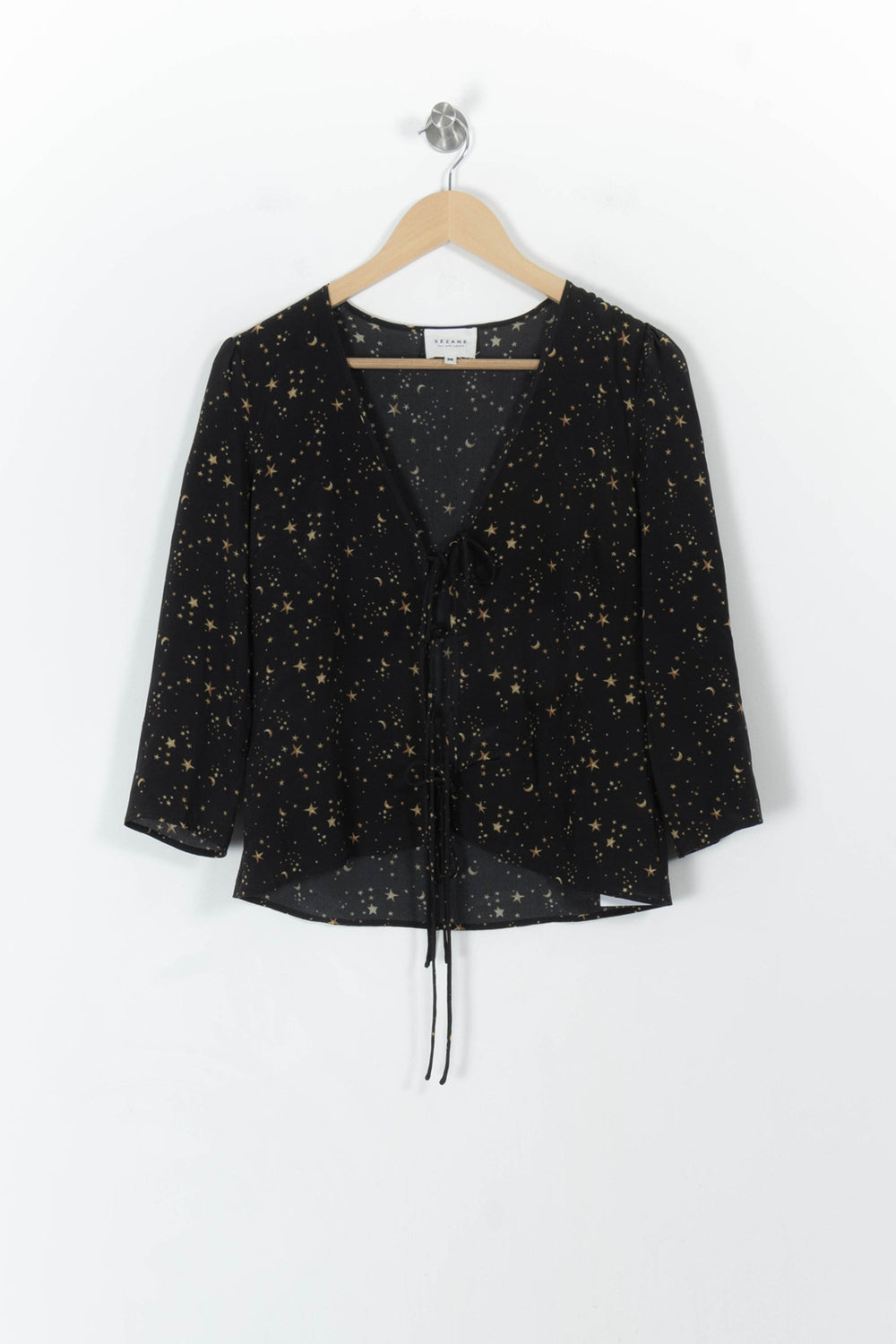 Blouse Noire et Dorée - Taille S/36 de la marque Sézane | PARAD63346 - Vendu par Paradigme - Image 2
