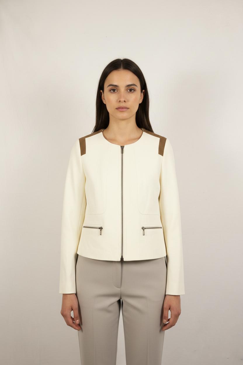 Veste Blanche et Marron - Taille XL/42