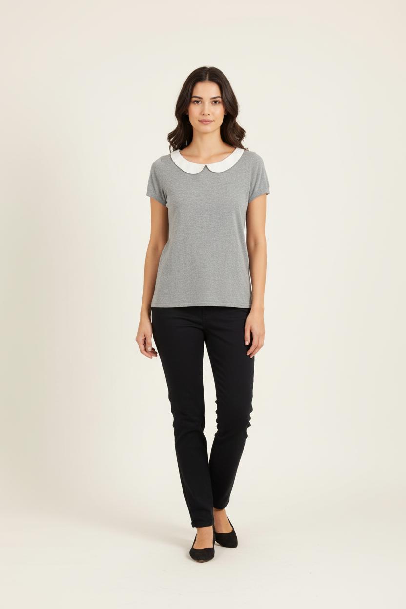 Tee-shirt Gris et Blanc - Taille M/38