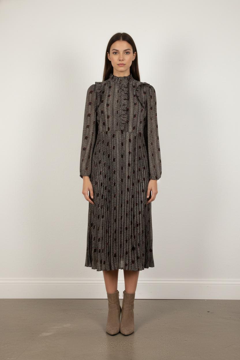 Robe Longue Grise et Noire - Taille XS/34
