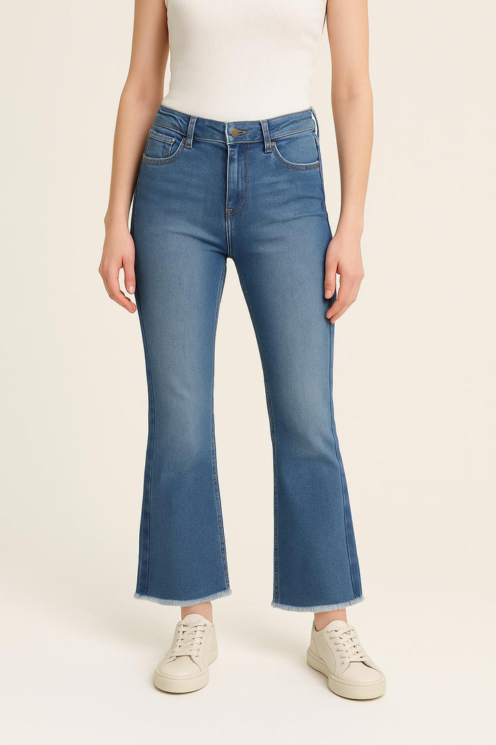 Jean Évasé Bleu et Bleu Foncé - Taille S/36 de la marque Bérénice | PARAD63469 - Vendu par Paradigme - Image 1
