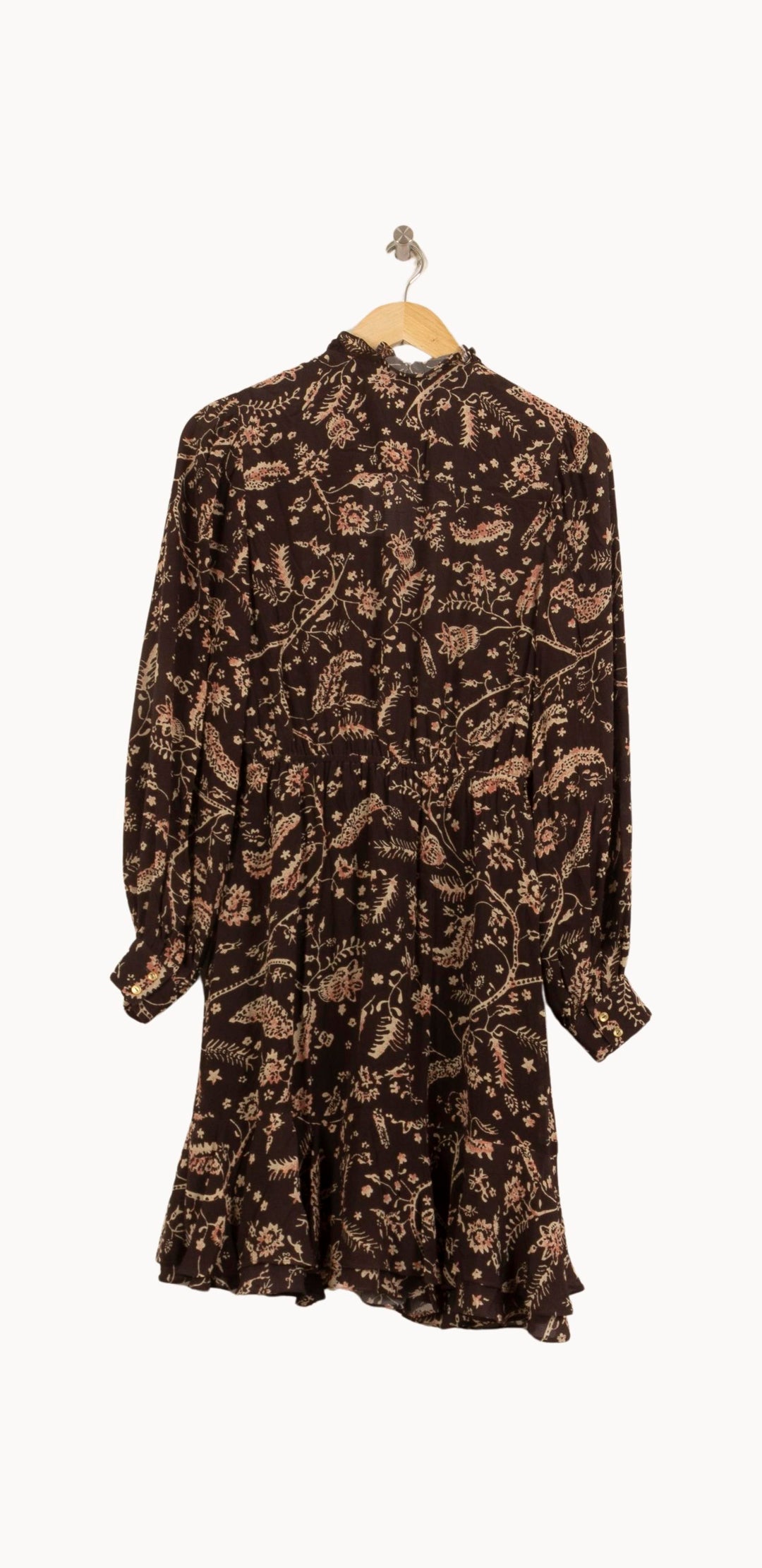Robe Courte Marron et Beige - Taille S/36 de la marque Bérénice | PARAD63471 - Vendu par Paradigme - Image 4