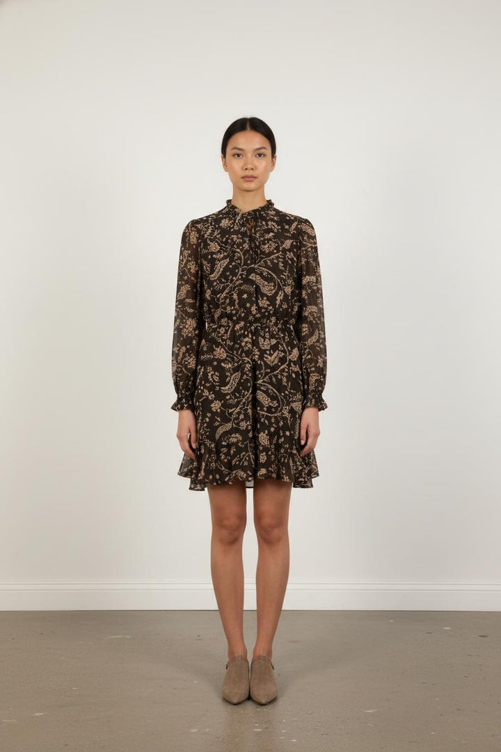 Robe Courte Marron et Beige - Taille S/36