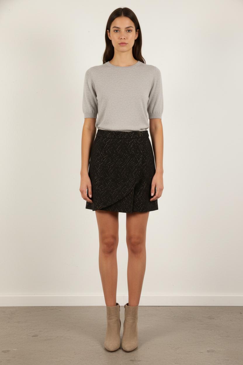 Jupe Portefeuille Noire - Taille S/36