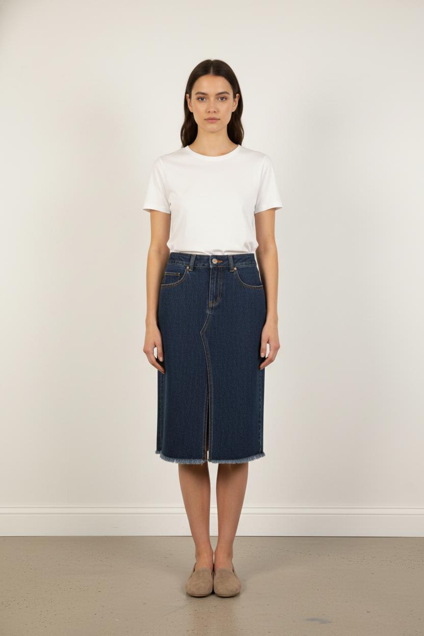 Jupe Midi Bleue - Taille S/36
