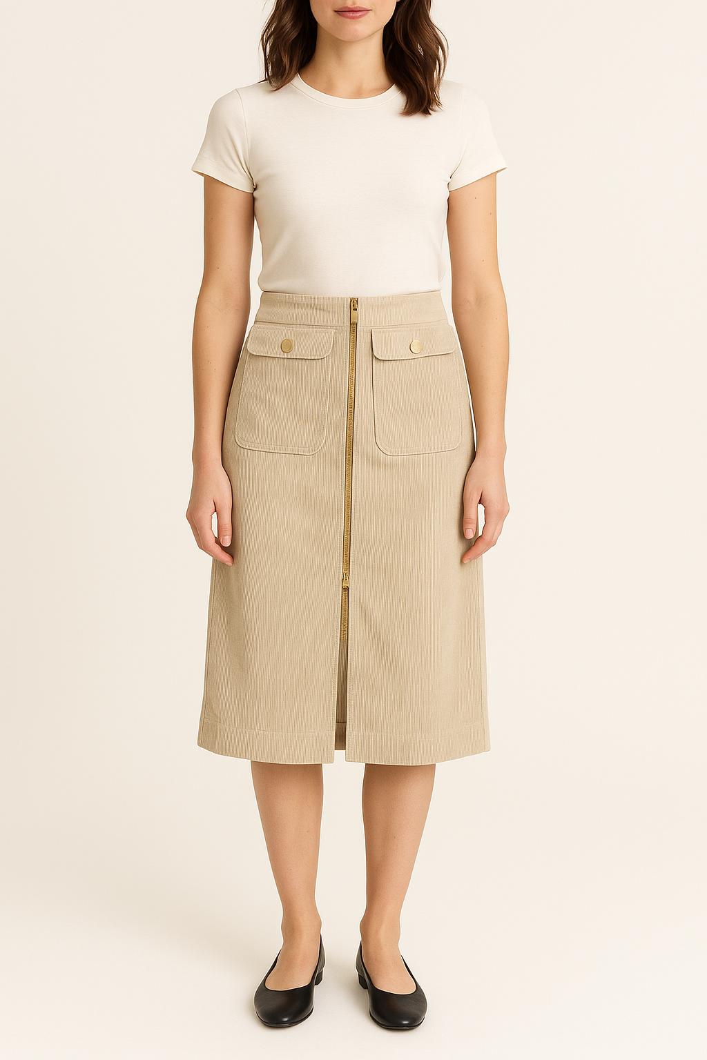 Jupe Midi Beige - Taille S/36 de la marque Bérénice | PARAD63512 - Vendu par Paradigme - Image 1