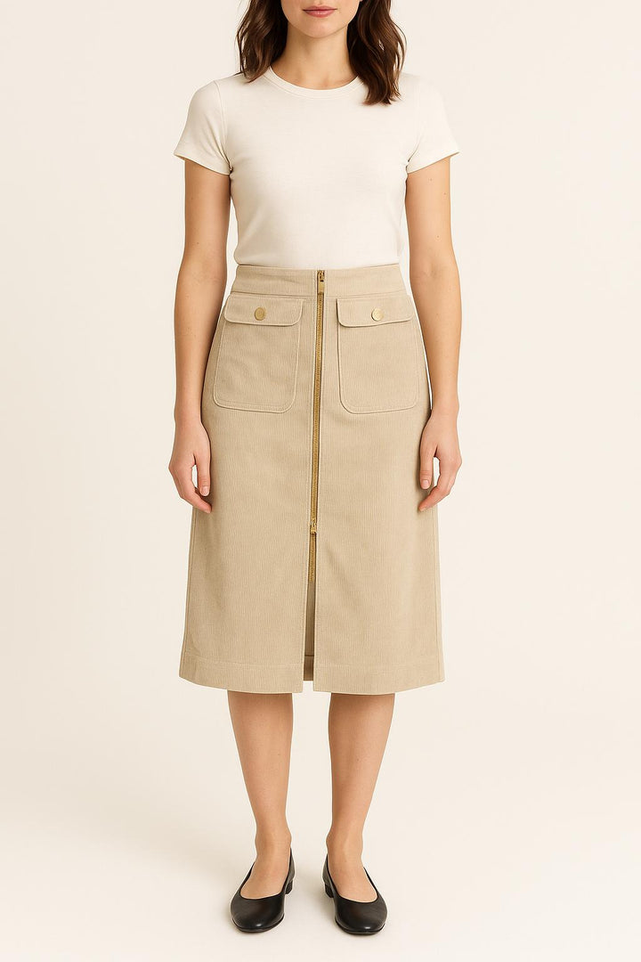 Jupe Midi Beige - Taille S/36 de la marque Bérénice | PARAD63512 - Vendu par Paradigme - Image 1