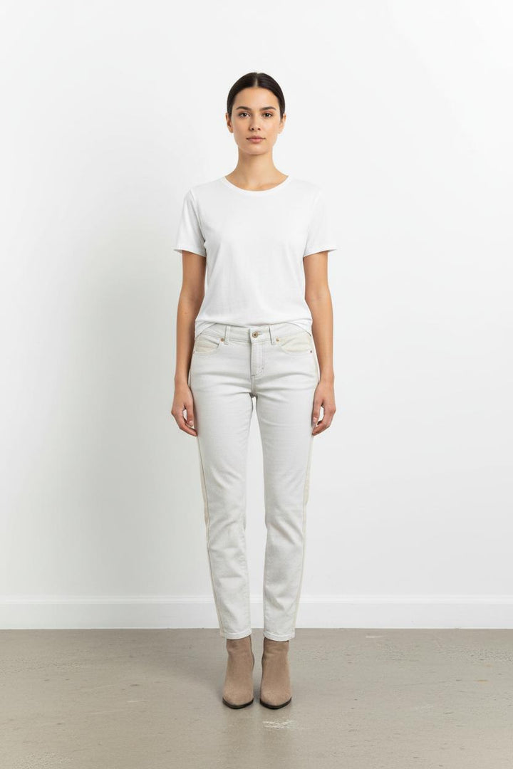 Jean Beige et Blanc - Taille S/36 de la marque Bérénice | PARAD63522 - Vendu par Paradigme - Image 1