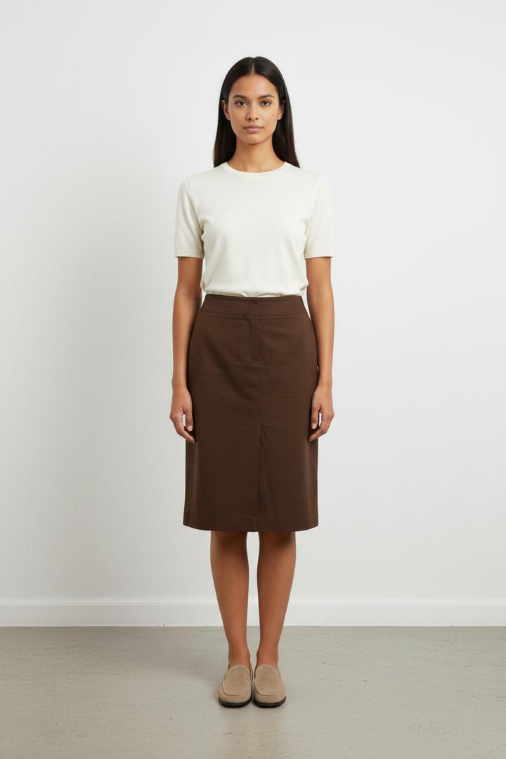 Jupe Droite Marron - Taille XL/42