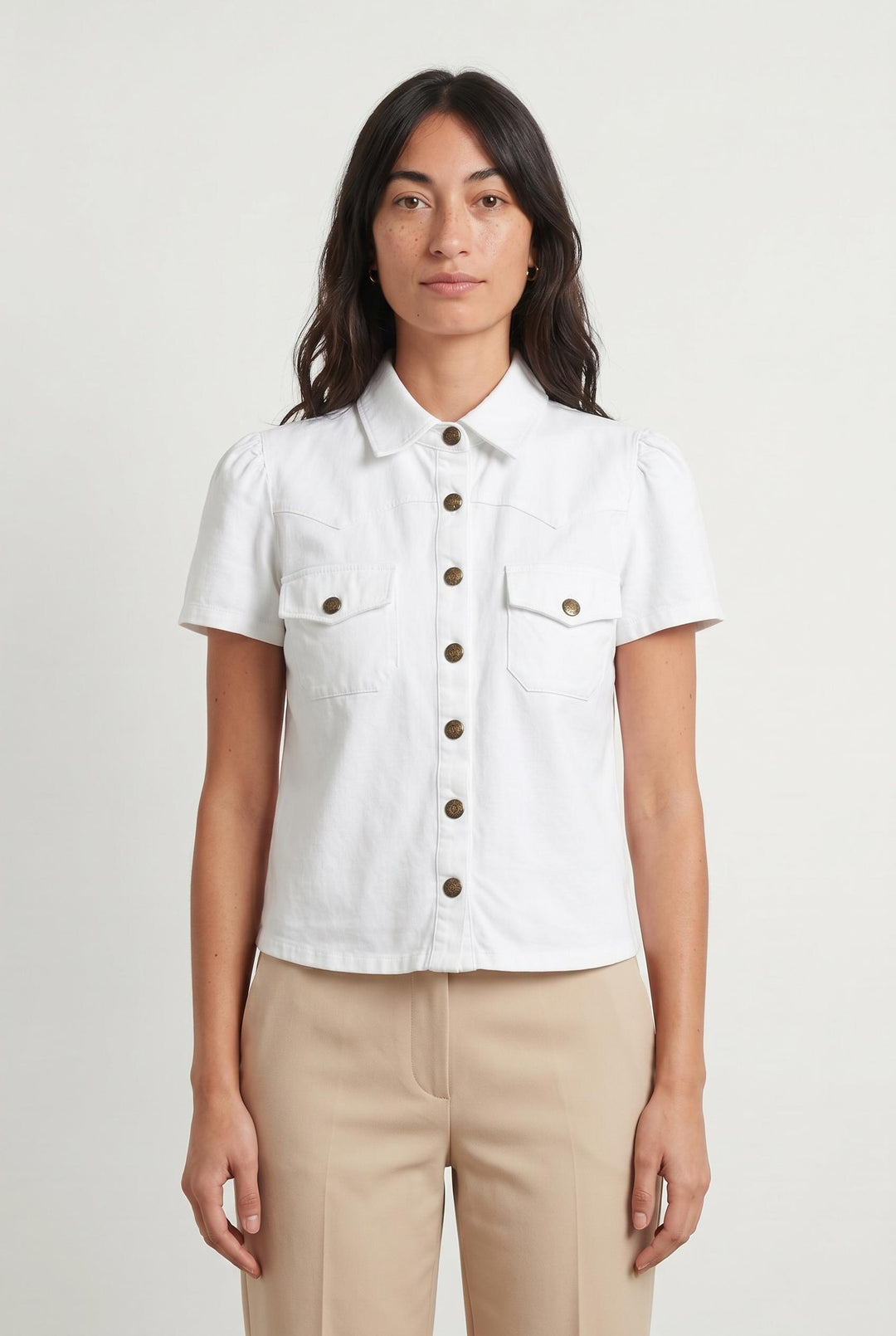 Chemisette Blanche - Taille M/38 de la marque Agnès b. | PARAD63552 - Vendu par Paradigme - Image 1