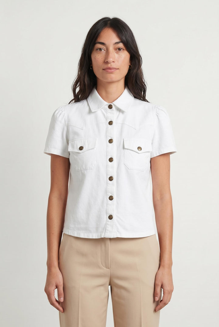 Chemisette Blanche - Taille M/38 de la marque Agnès b. | PARAD63552 - Vendu par Paradigme - Image 1