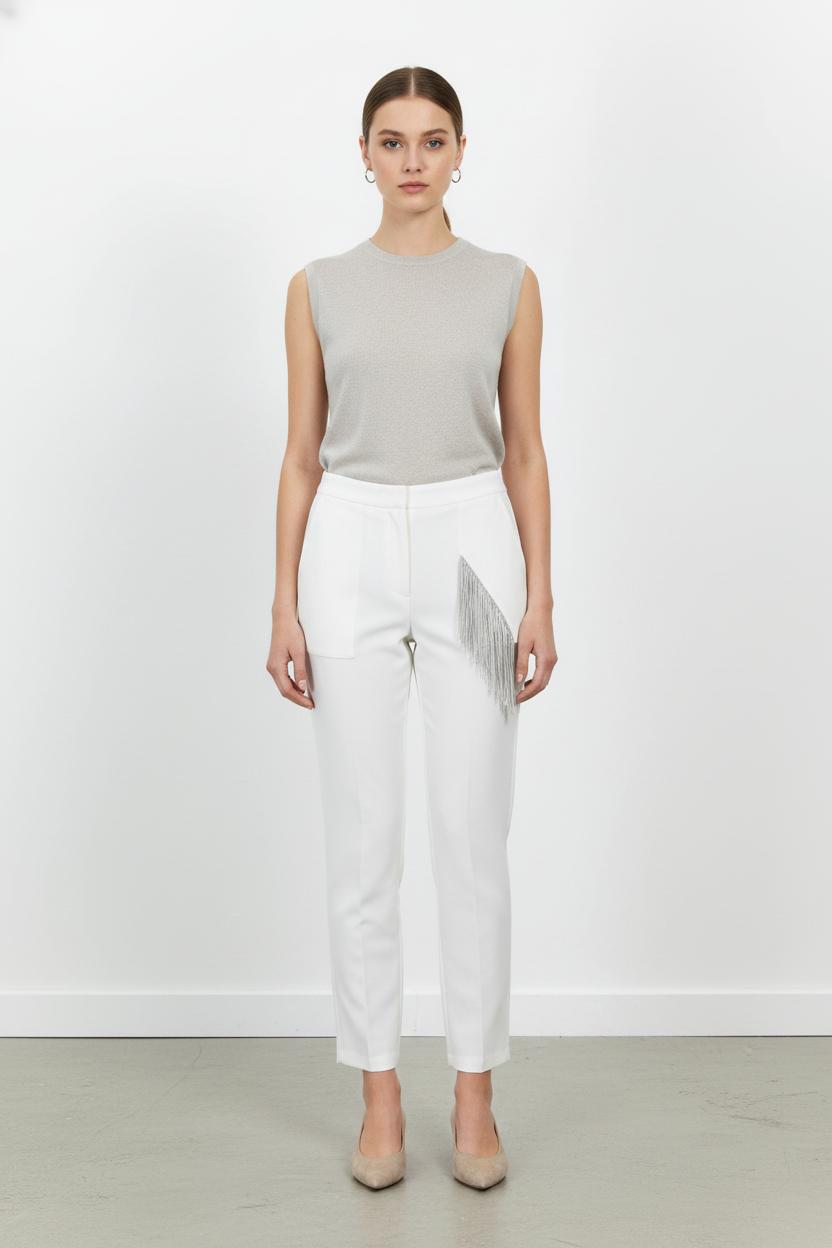 Pantalon Blanc et Gris - Taille S/36 de la marque Bérénice | PARAD63578 - Vendu par Paradigme - Image 1