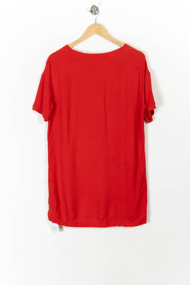 Robe T-shirt Rouge - Taille S/36 de la marque American Vintage | PARAD63602 - Vendu par Paradigme - Image 4
