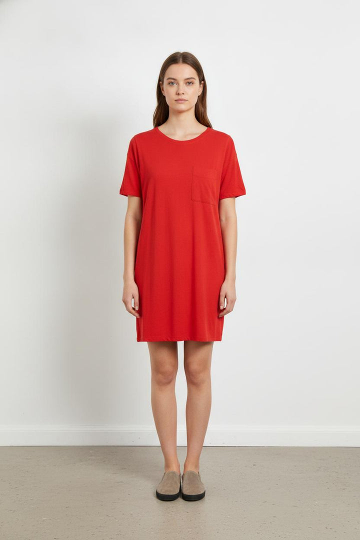Robe T-shirt Rouge - Taille S/36 de la marque American Vintage | PARAD63602 - Vendu par Paradigme - Image 1