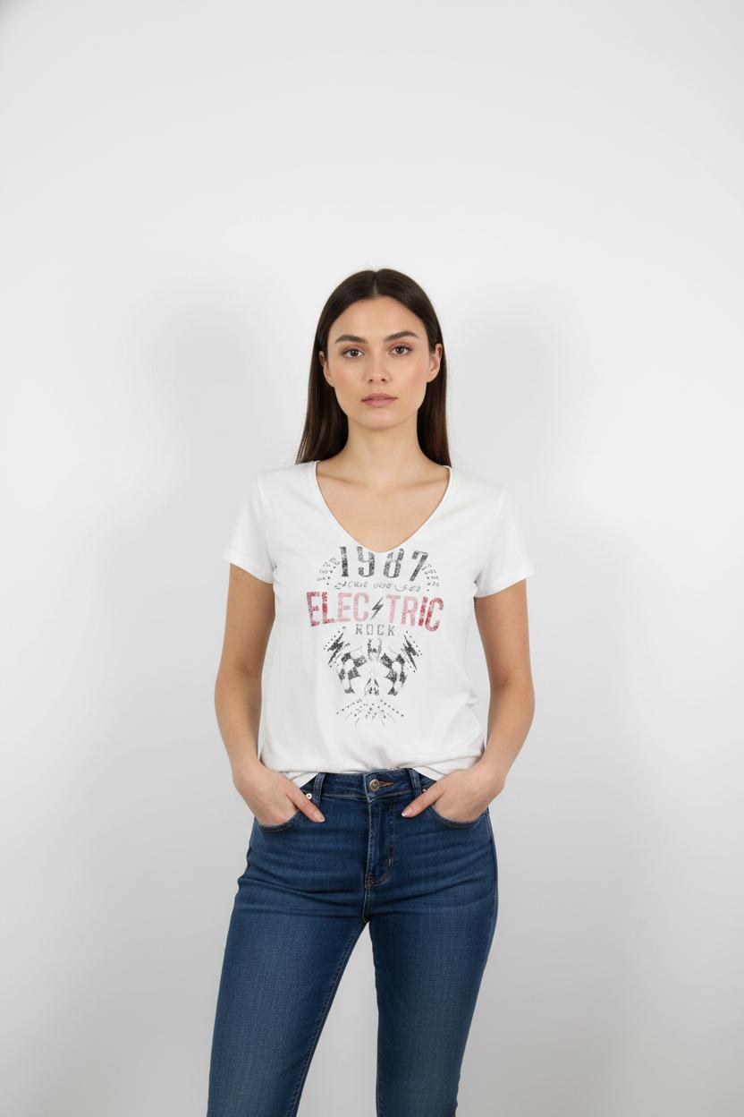 Tee-shirt Blanc - Taille XS/34
