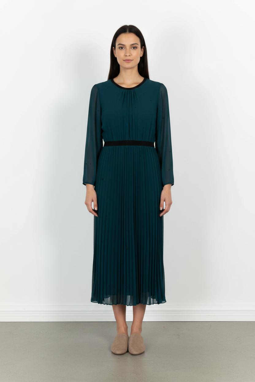 Robe Plissée Verte - Taille XXL/44 de la marque Maison 123 | PARAD63638 - Vendu par Paradigme - Image 1