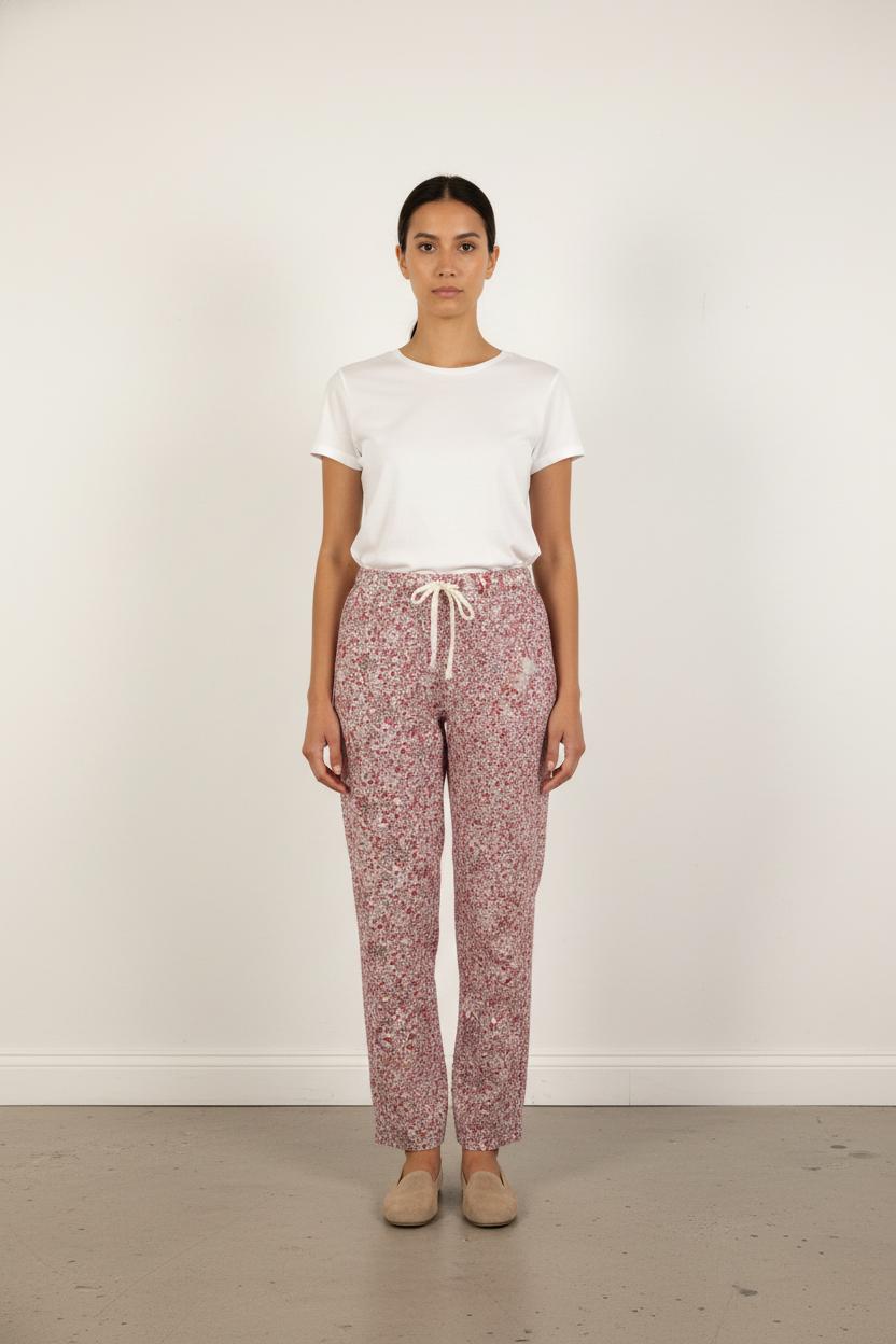 Pantalon Fleuri Rose et Blanc - Taille XXS/32