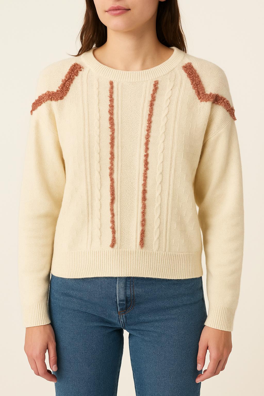 Pull Beige et Rose - Taille S/36 de la marque Bérénice | PARAD63681 - Vendu par Paradigme - Image 1
