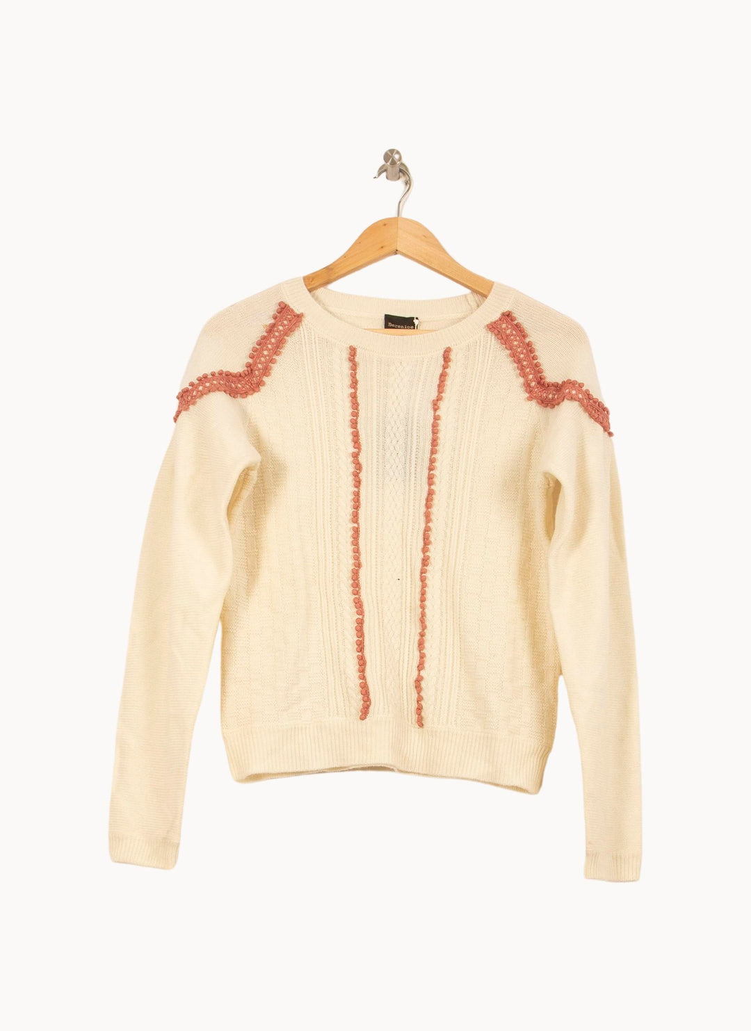 Pull Beige et Rose - Taille S/36 de la marque Bérénice | PARAD63681 - Vendu par Paradigme - Image 2