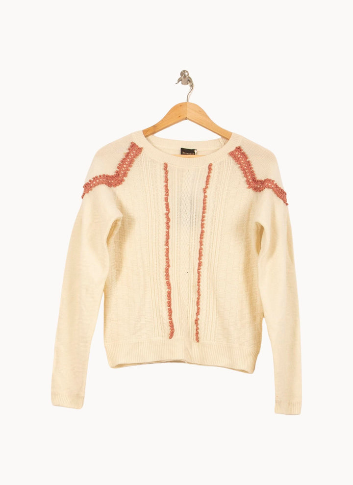 Pull Beige et Rose - Taille S/36 de la marque Bérénice | PARAD63681 - Vendu par Paradigme - Image 2