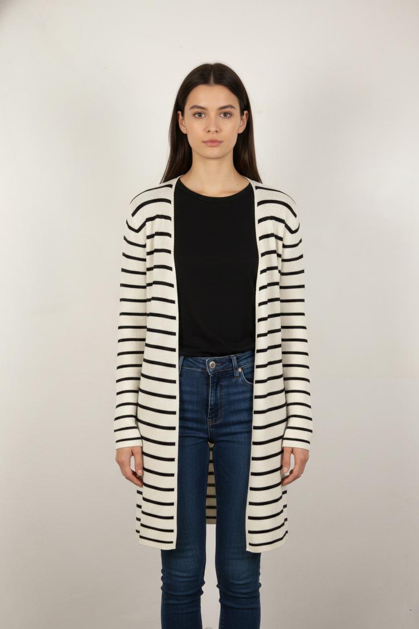 Cardigan Blanc et Noir - Taille S/36