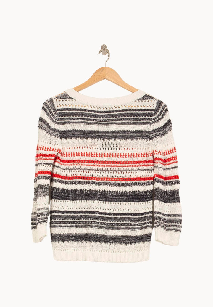 Pull Rayé Blanc Noir et Rouge - Taille S/36 de la marque Bérénice | PARAD63688 - Vendu par Paradigme - Image 4
