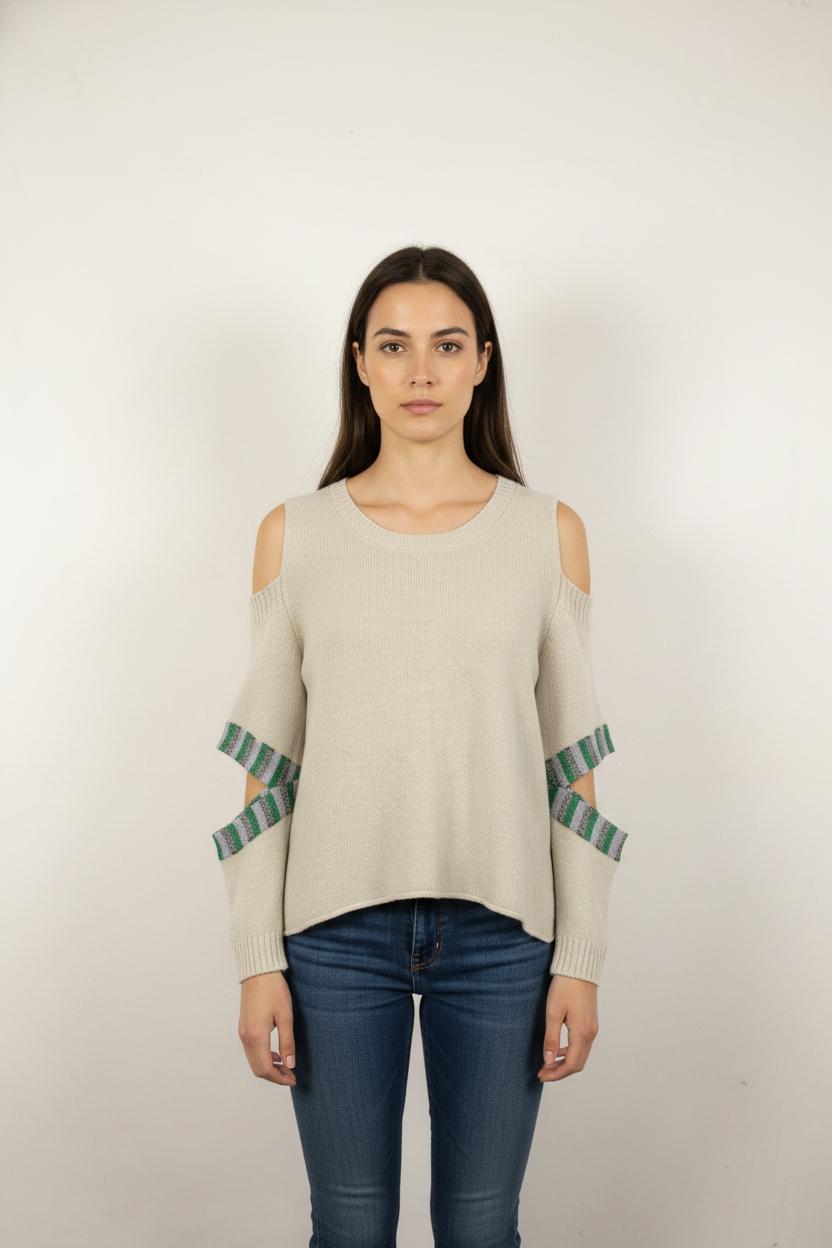 Pull Gris et Vert - Taille S/36