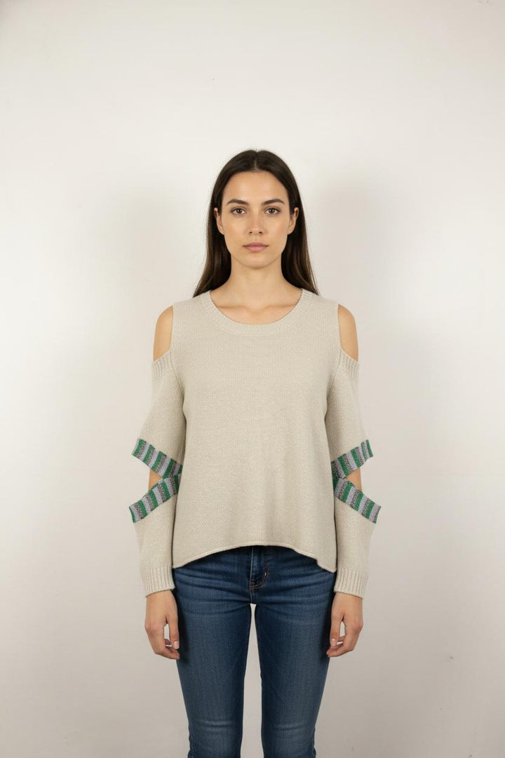 Pull Gris et Vert - Taille S/36