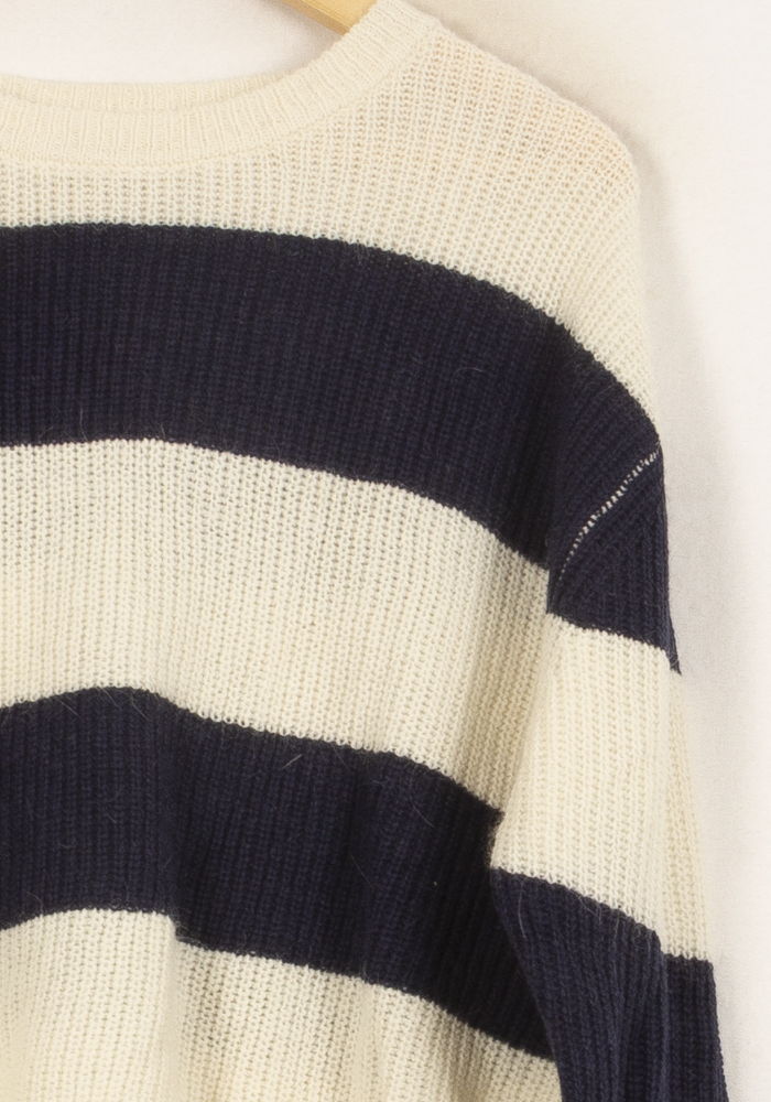Pull Rayé Blanc et Bleu Marine - Taille S/36 de la marque Bérénice | PARAD63696 - Vendu par Paradigme - Image 3