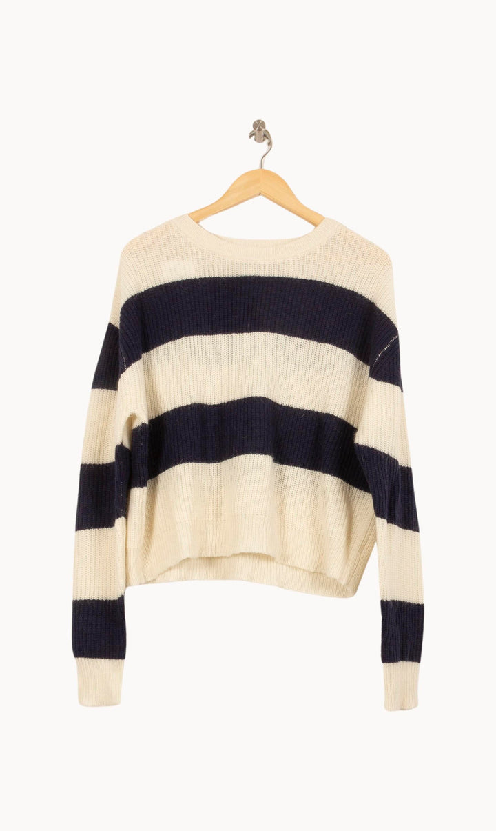 Pull Rayé Blanc et Bleu Marine - Taille S/36 de la marque Bérénice | PARAD63696 - Vendu par Paradigme - Image 2