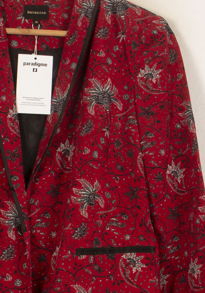 Blazer Rouge et Noir - Taille S/36 de la marque Bérénice | PARAD63705 - Vendu par Paradigme - Image 3