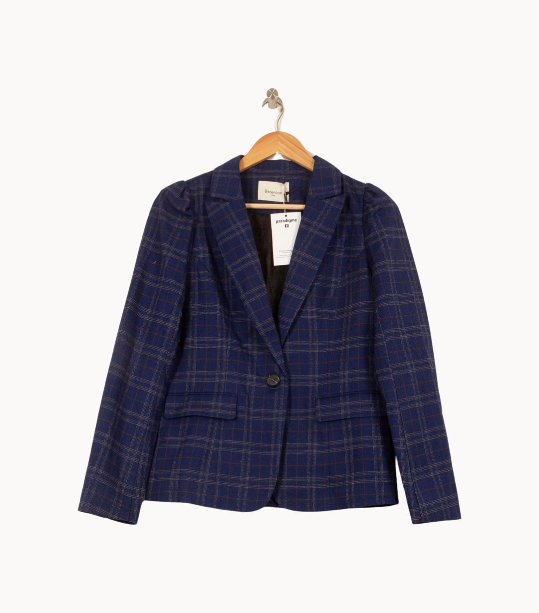 Blazer Bleu à Carreaux - Taille S/36 de la marque Bérénice | PARAD63708 - Vendu par Paradigme - Image 2