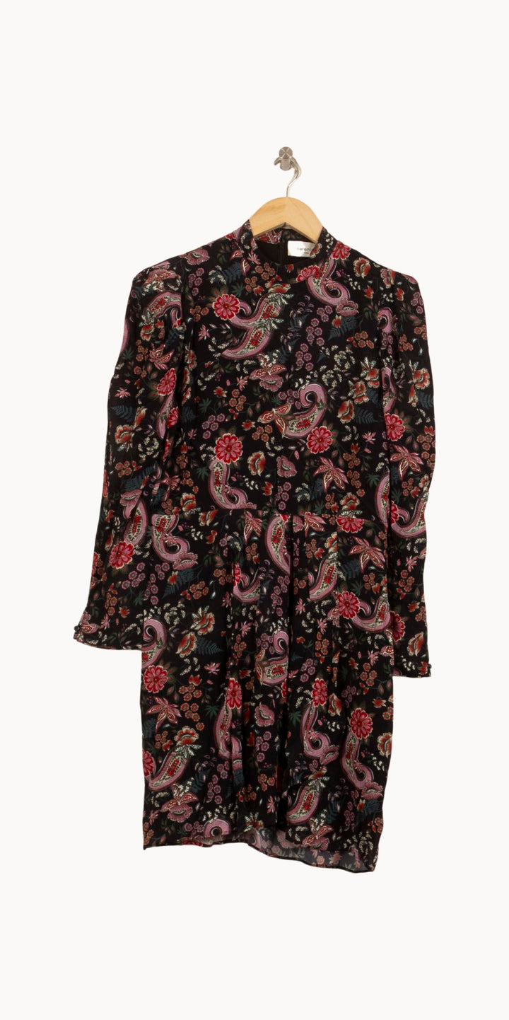 Robe Fleurie Noire et Rose - Taille M/38 de la marque Bérénice | PARAD63729 - Vendu par Paradigme - Image 2