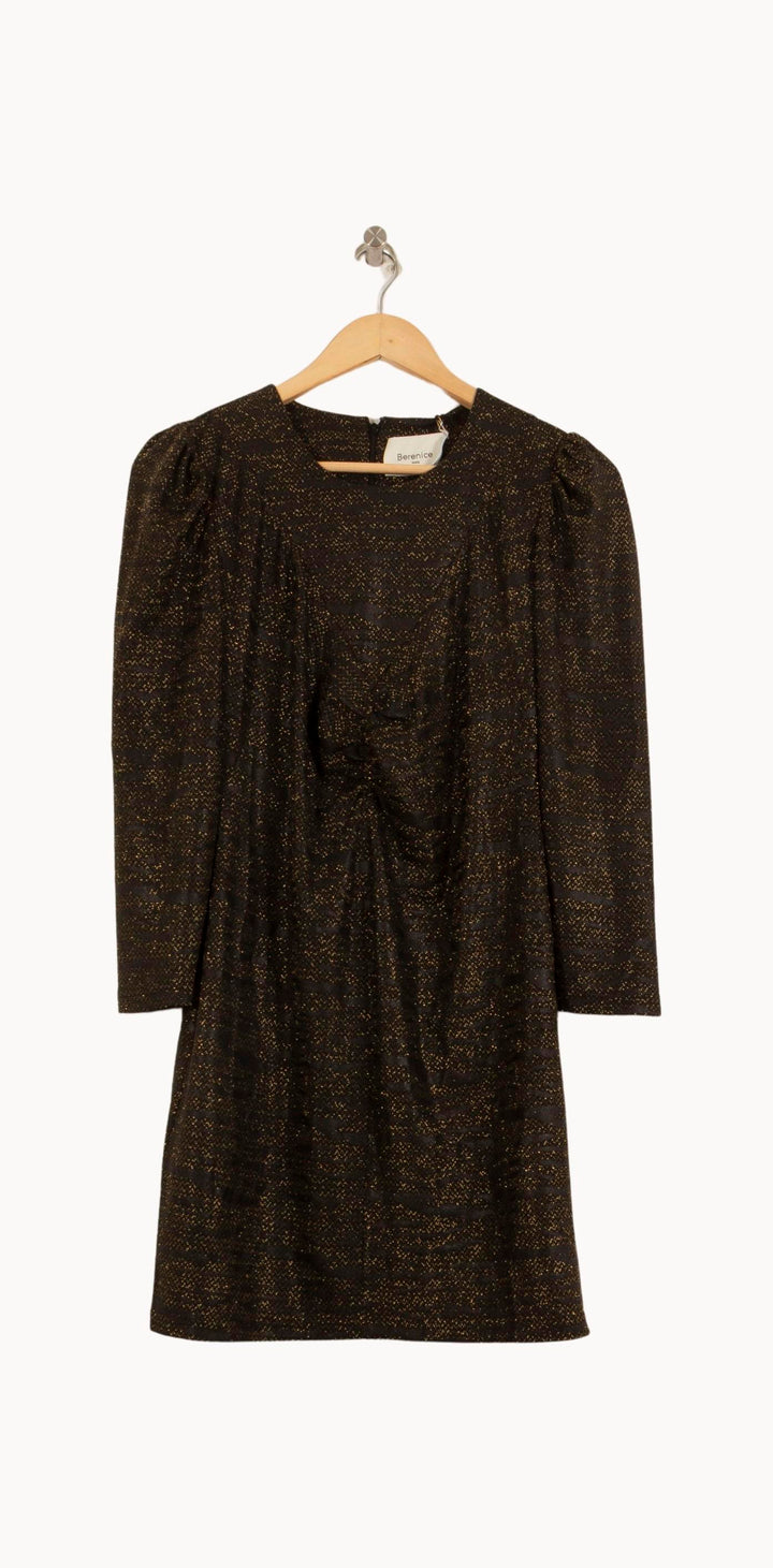 Robe Courte Noire et Dorée - Taille S/36 de la marque Bérénice | PARAD63732 - Vendu par Paradigme - Image 2