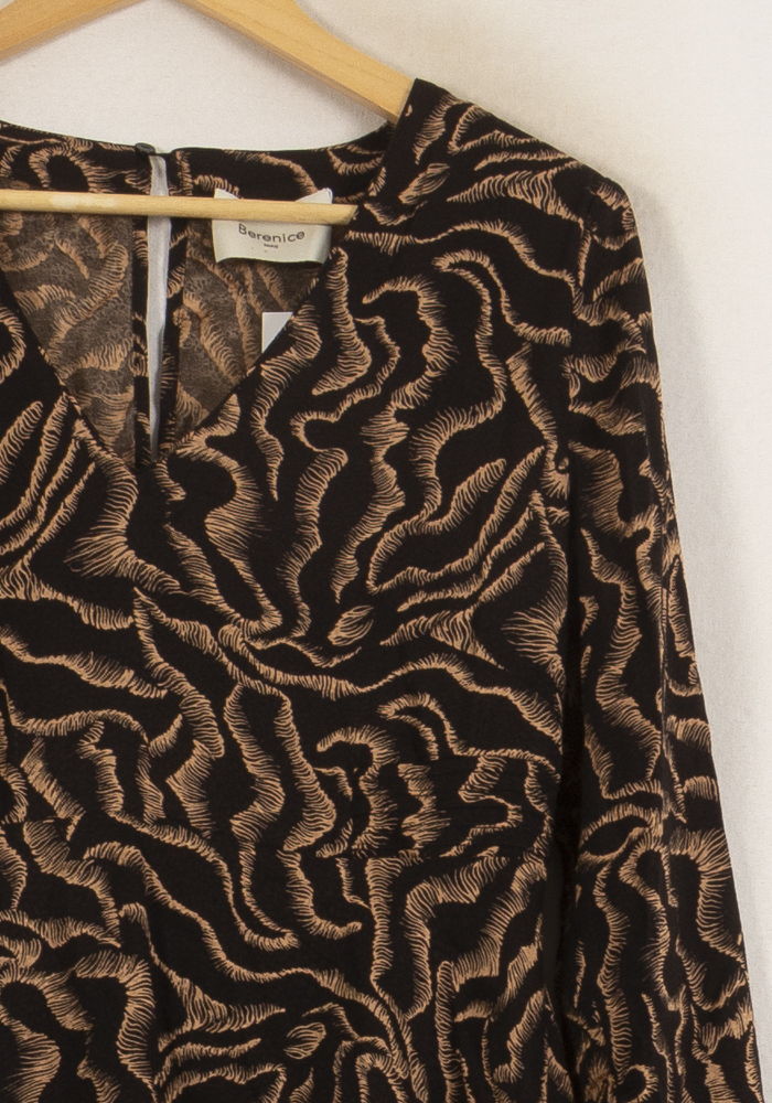 Robe Courte Marron et Noire - Taille S/36 de la marque Bérénice | PARAD63746 - Vendu par Paradigme - Image 3