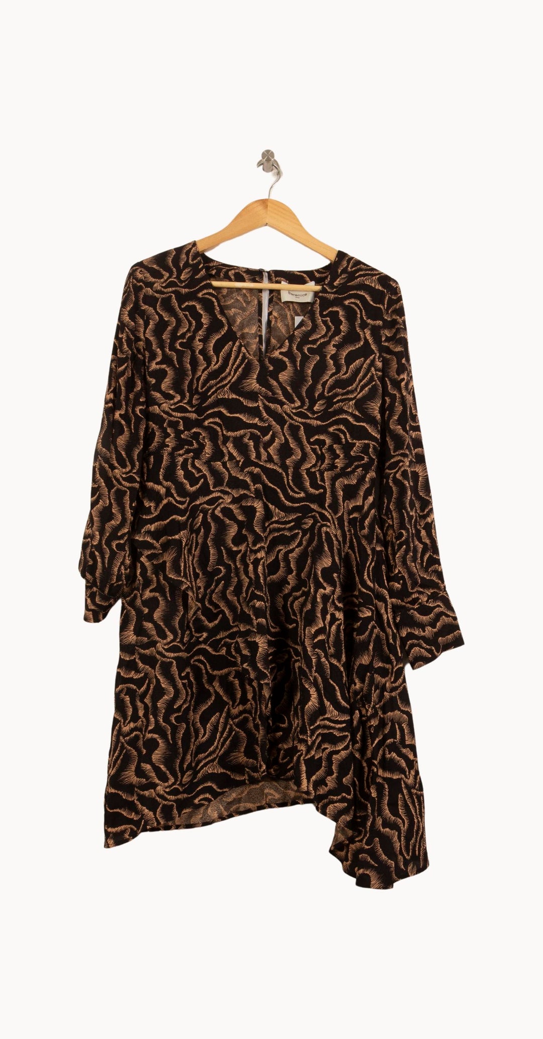 Robe Courte Marron et Noire - Taille S/36 de la marque Bérénice | PARAD63746 - Vendu par Paradigme - Image 2