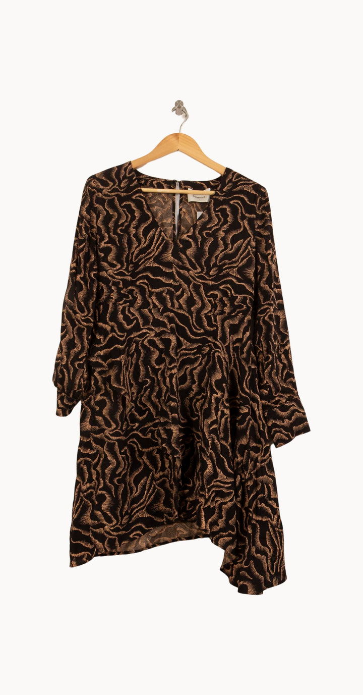Robe Courte Marron et Noire - Taille S/36 de la marque Bérénice | PARAD63746 - Vendu par Paradigme - Image 2