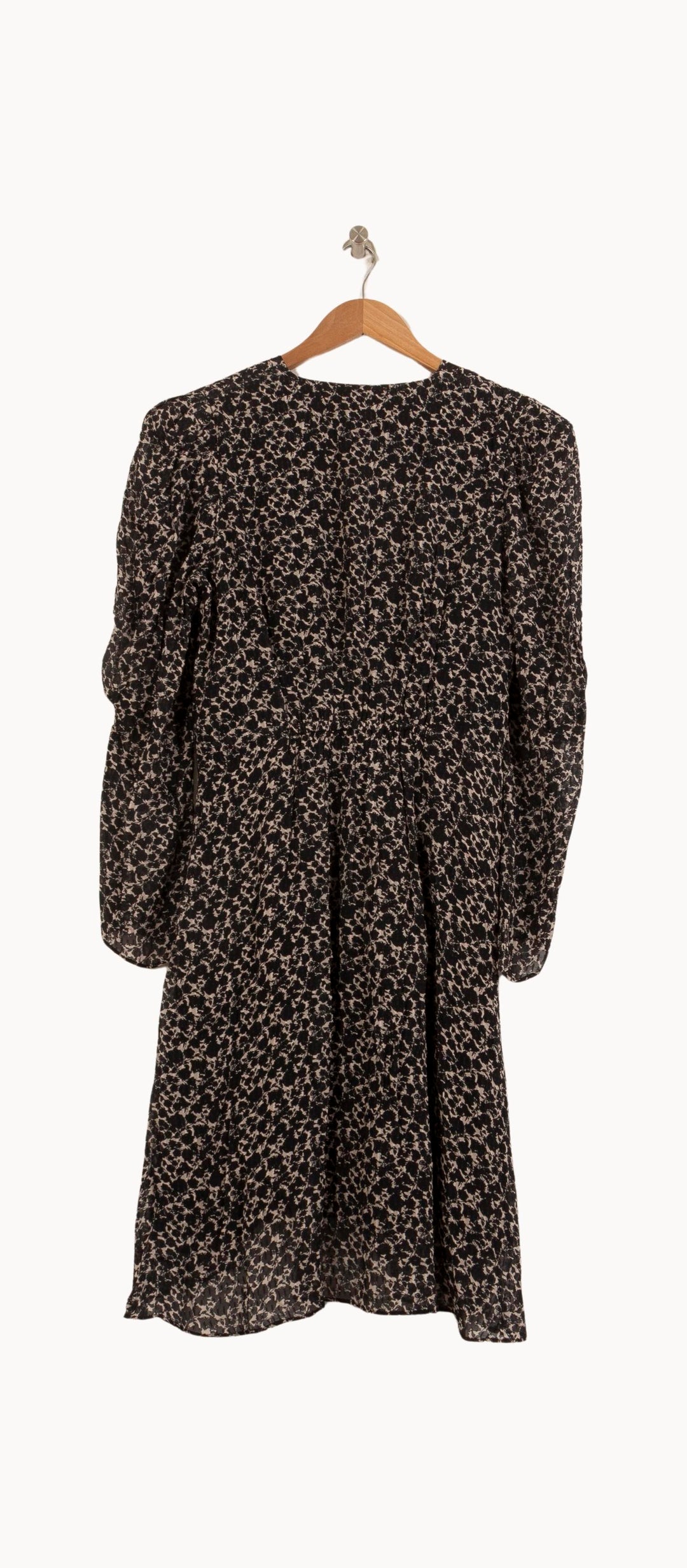 Robe Fleurie Noire et Beige - Taille S/36 de la marque Bérénice | PARAD63750 - Vendu par Paradigme - Image 4