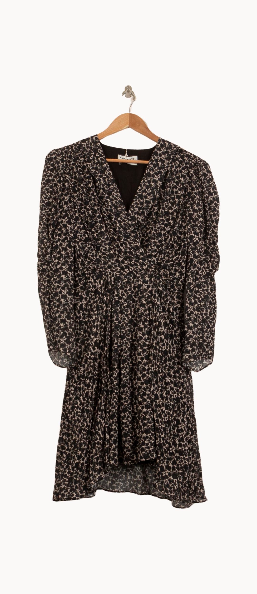 Robe Fleurie Noire et Beige - Taille S/36 de la marque Bérénice | PARAD63750 - Vendu par Paradigme - Image 2