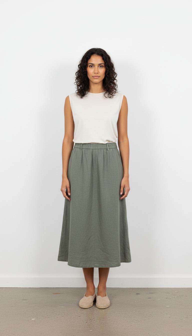 Jupe Boutonnée Vert - Taille S/36