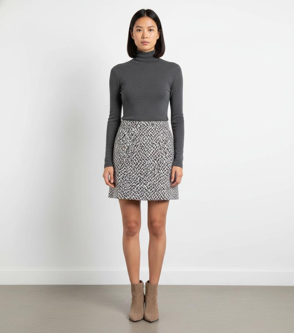 Jupe Courte Blanche et Noire - Taille M/38
