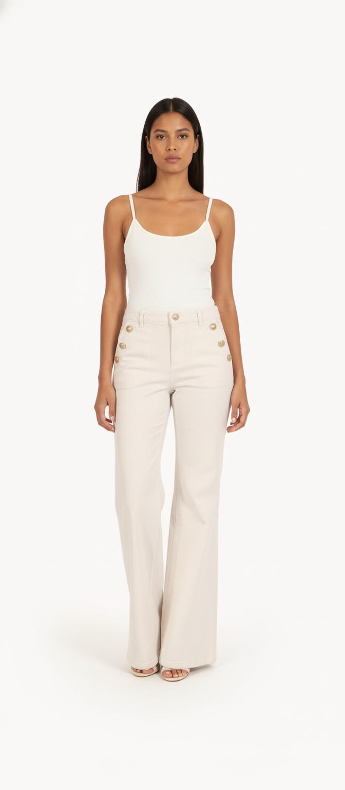 Pantalon Patte d’Éléphant Blanc - Taille S/36